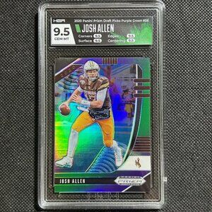 2020 Prizm DP #56 Purple Green Prizm /199 Josh Allen HGA Quad 9.5 TRUE GEM MINT